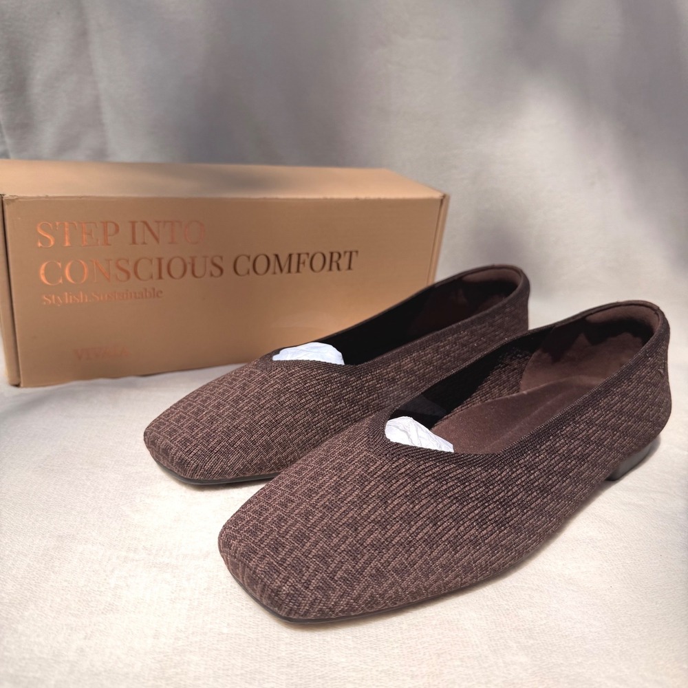 VIVAIA Margot 2.0 Brown Knit Flats | EU 41 / US 9.5 - Picture 4 of 9